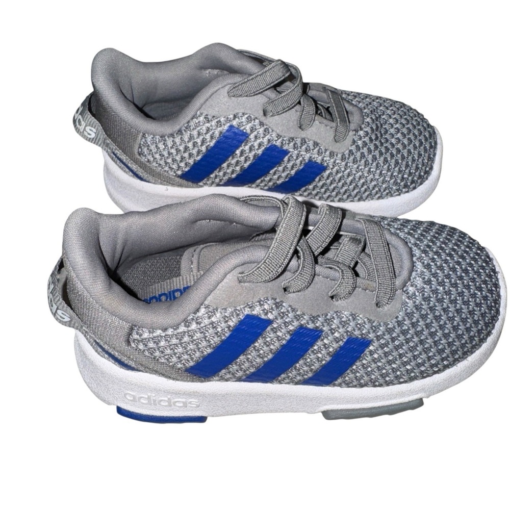 Adidas Racer TR 2.0‎ Kids Size 5K Grey Blue Running Sneakers